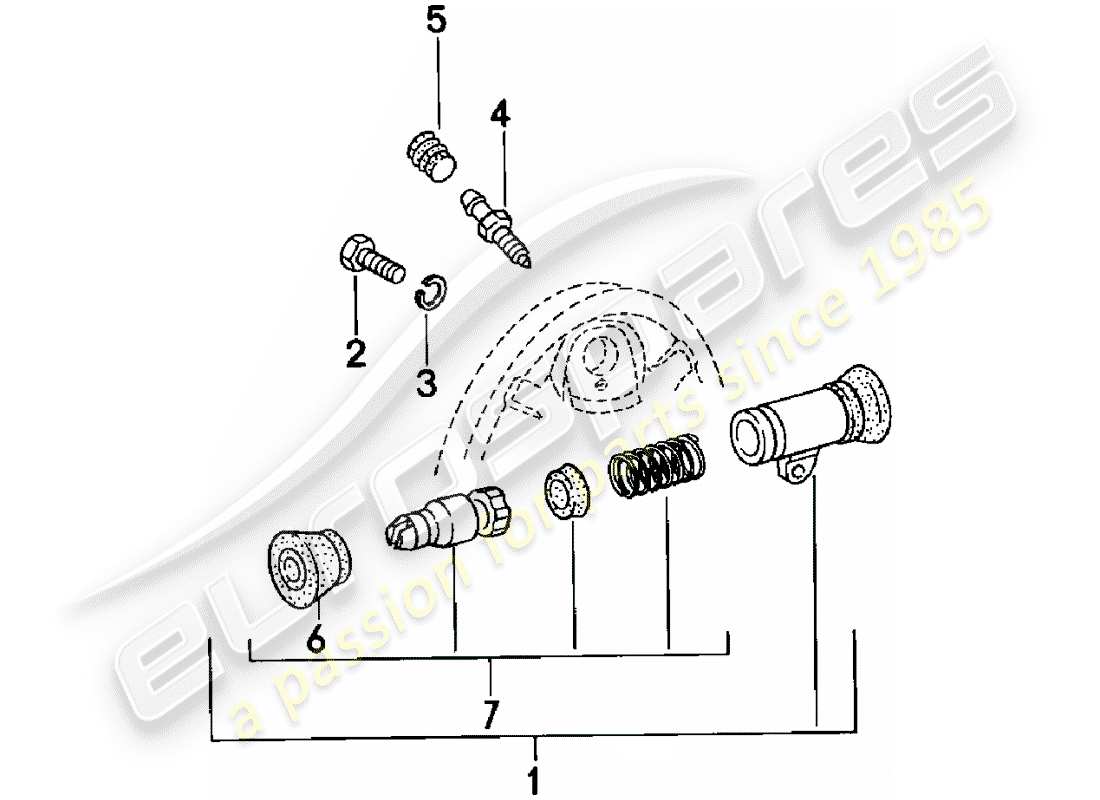 porsche 1981 (924) wheel brake cylinder - rear axle - d >> - mj 1980 part diagram