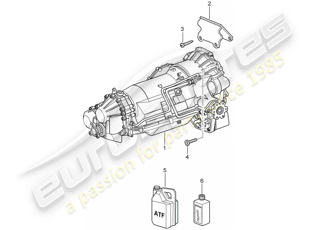 porsche 2004 (996 turbo / gt2) tiptronic - - replacement transmission part diagram