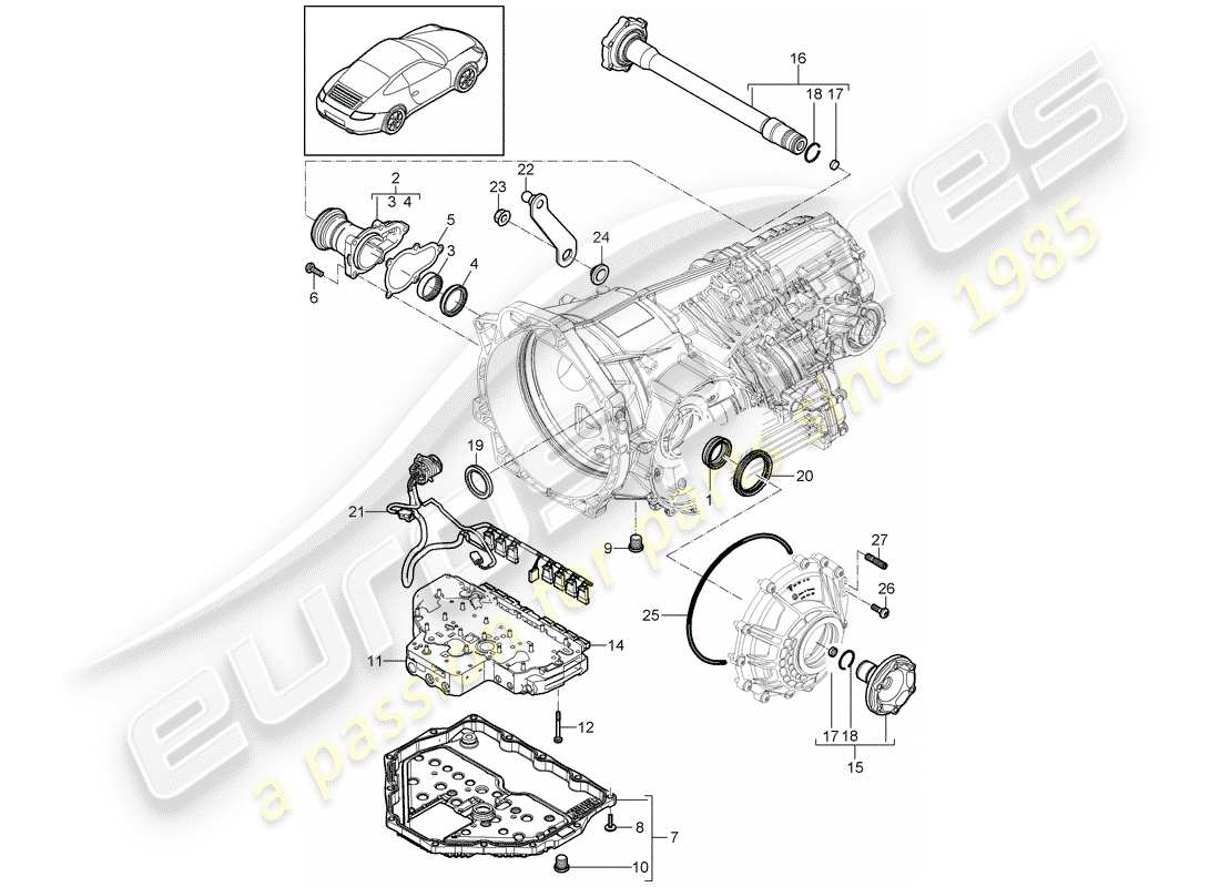 porsche 2012 (997-2) - pdk - parts diagram