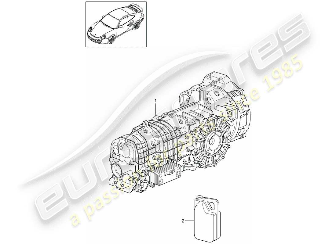 porsche 2013 (997-2 turbo / gt2 rs) replacement transmission parts diagram