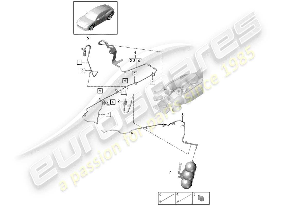 porsche panamera 971 (2018) vacuum system part diagram
