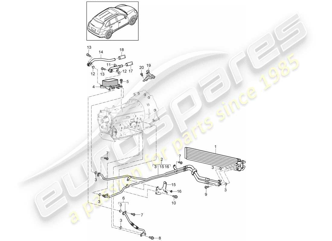 porsche 2013 (cayenne e2 92a) tiptronic parts diagram