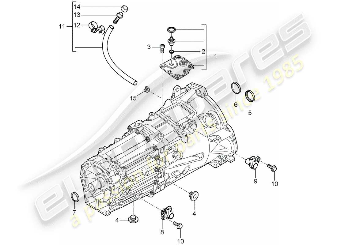 porsche cayenne (2004) manual gearbox part diagram