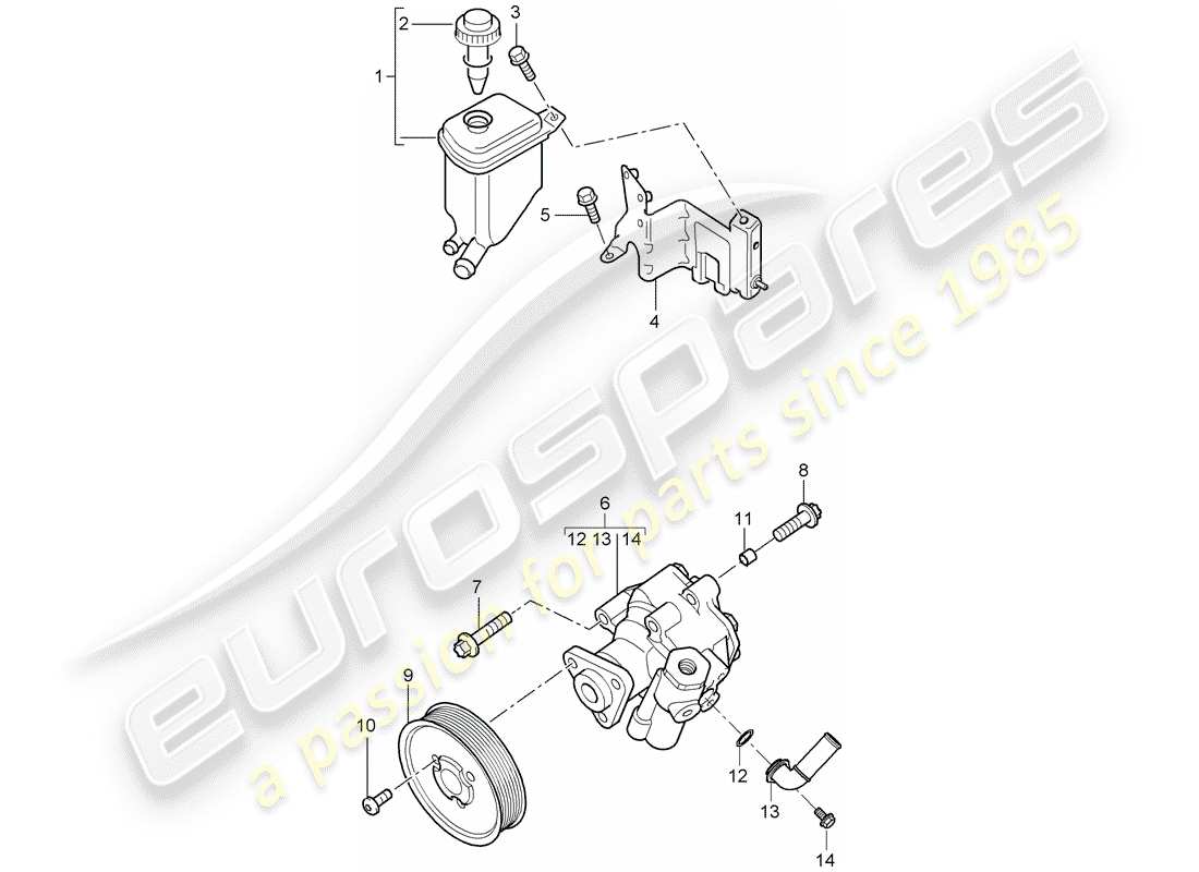 porsche 2003 (cayenne e1 9pa) power steering part diagram
