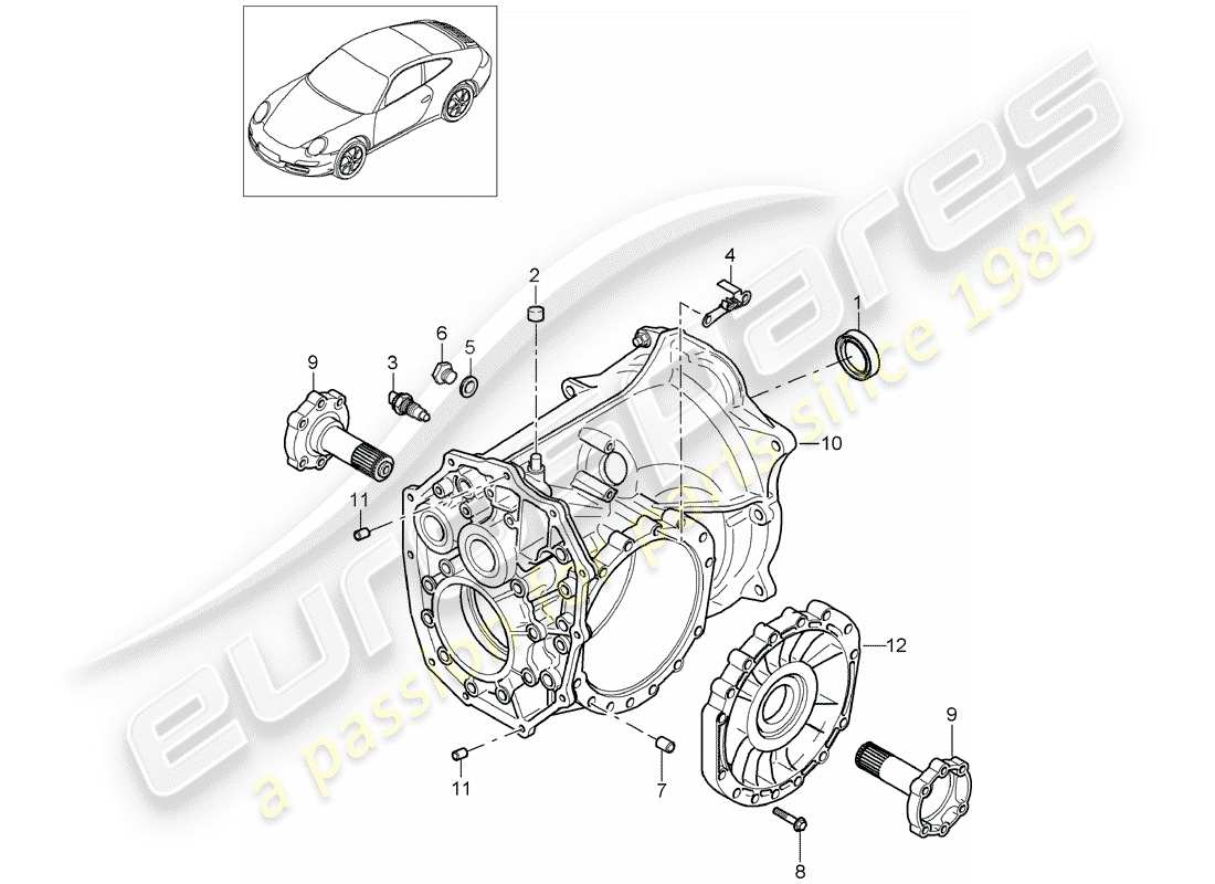 porsche 2011 (997-2) manual gearbox parts diagram