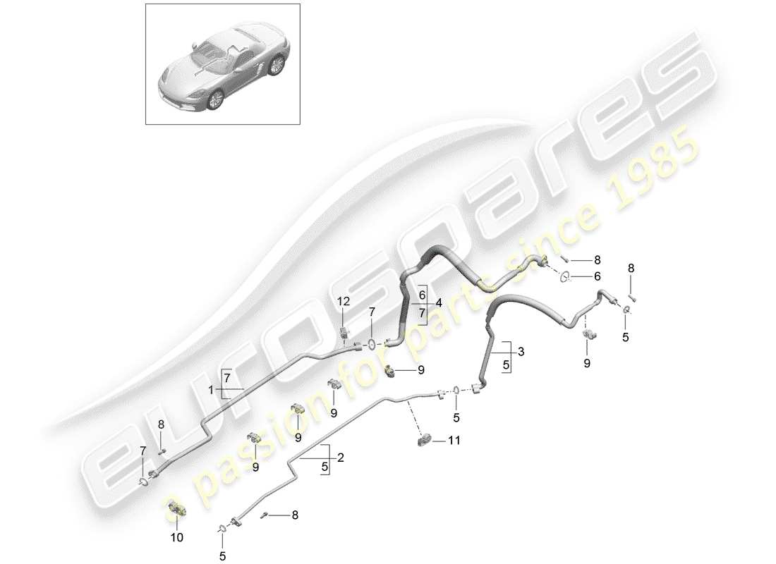 porsche 2018 (718 boxster) refrigerant circuit part diagram