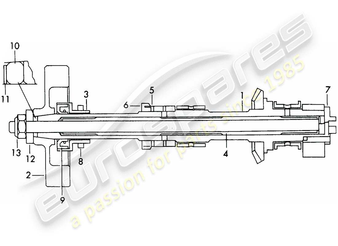 porsche 1962 (356b/356c) camshaft - and - flywheel weights - intake - cylinder - 1 + 2 part diagram