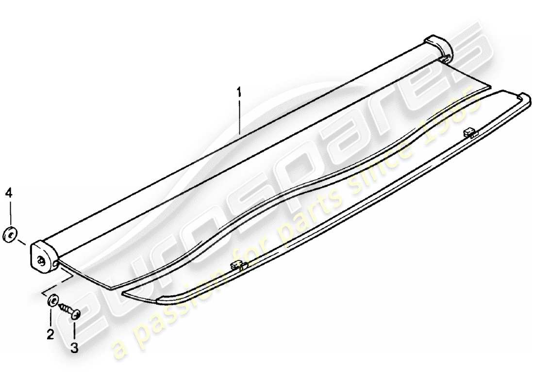 porsche 1982 (924) luggage compartment cover part diagram