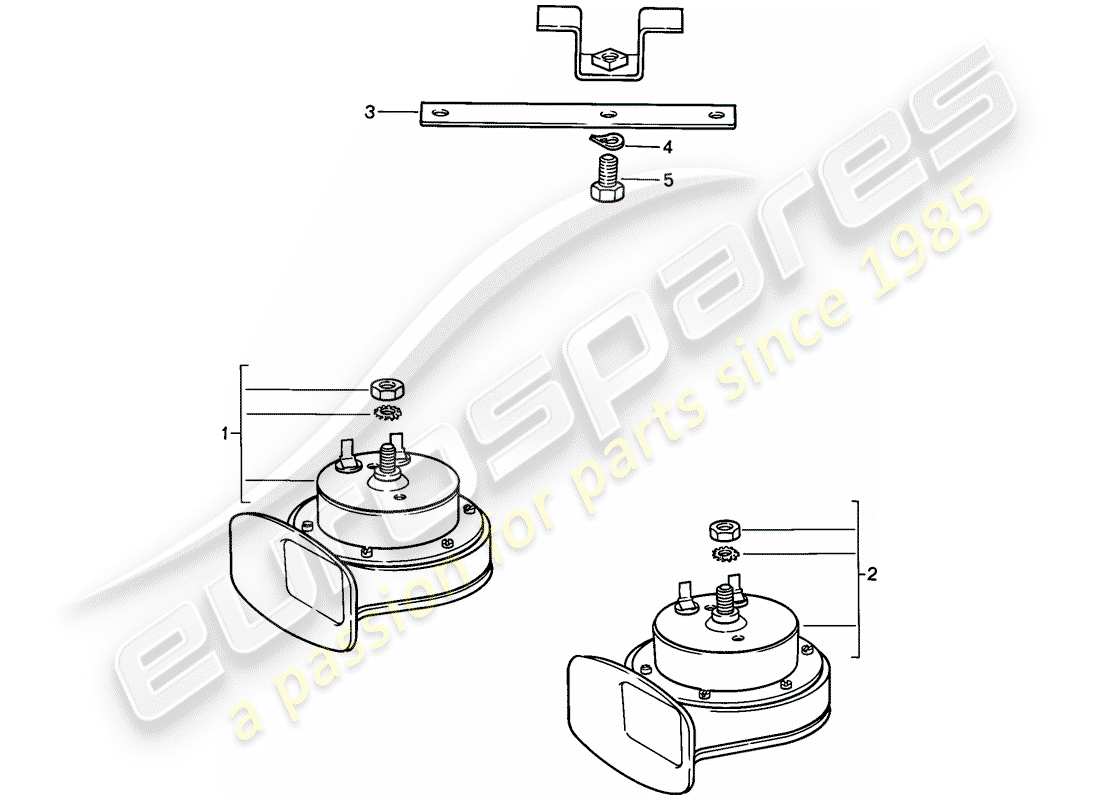 porsche 1987 (924s) horn part diagram