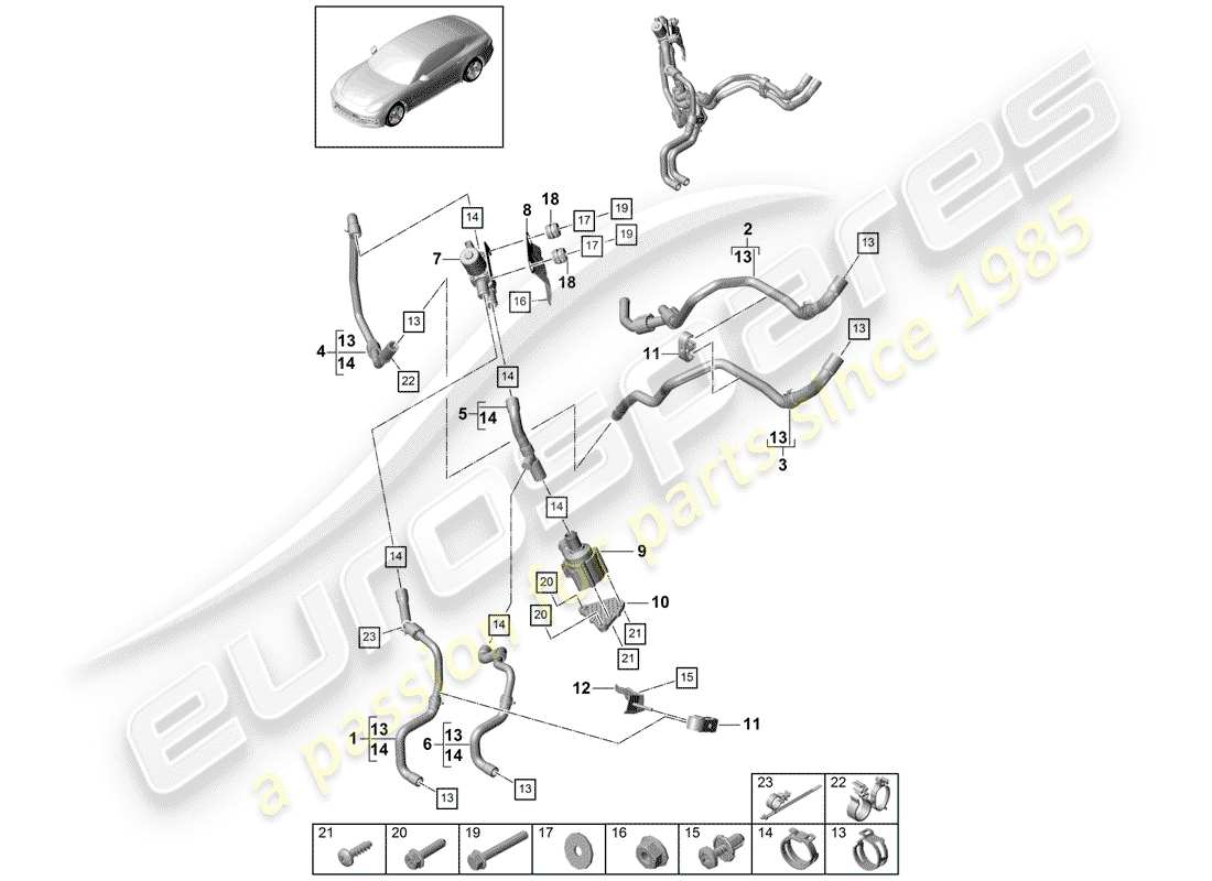 porsche 2020 (panamera 971-1) heater part diagram