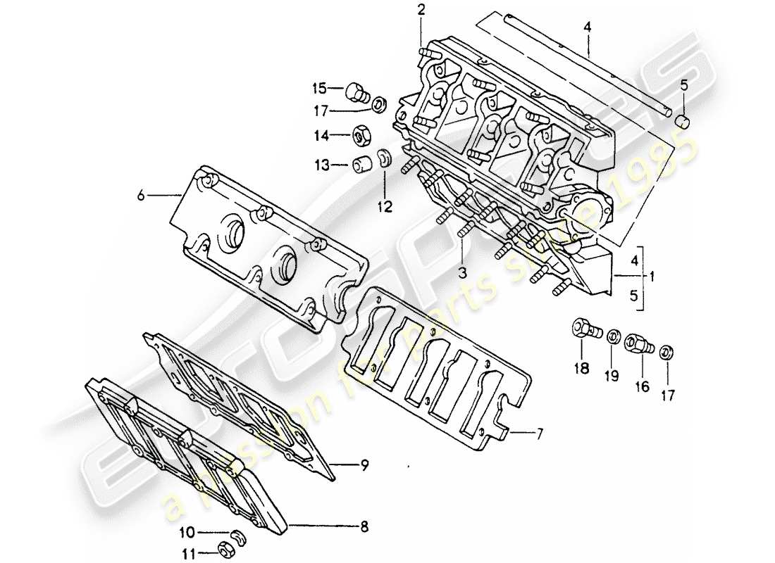 porsche 1992 (964) camshaft housing parts diagram