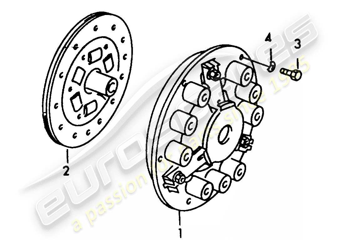 porsche 1958 (356/356a) clutch parts diagram