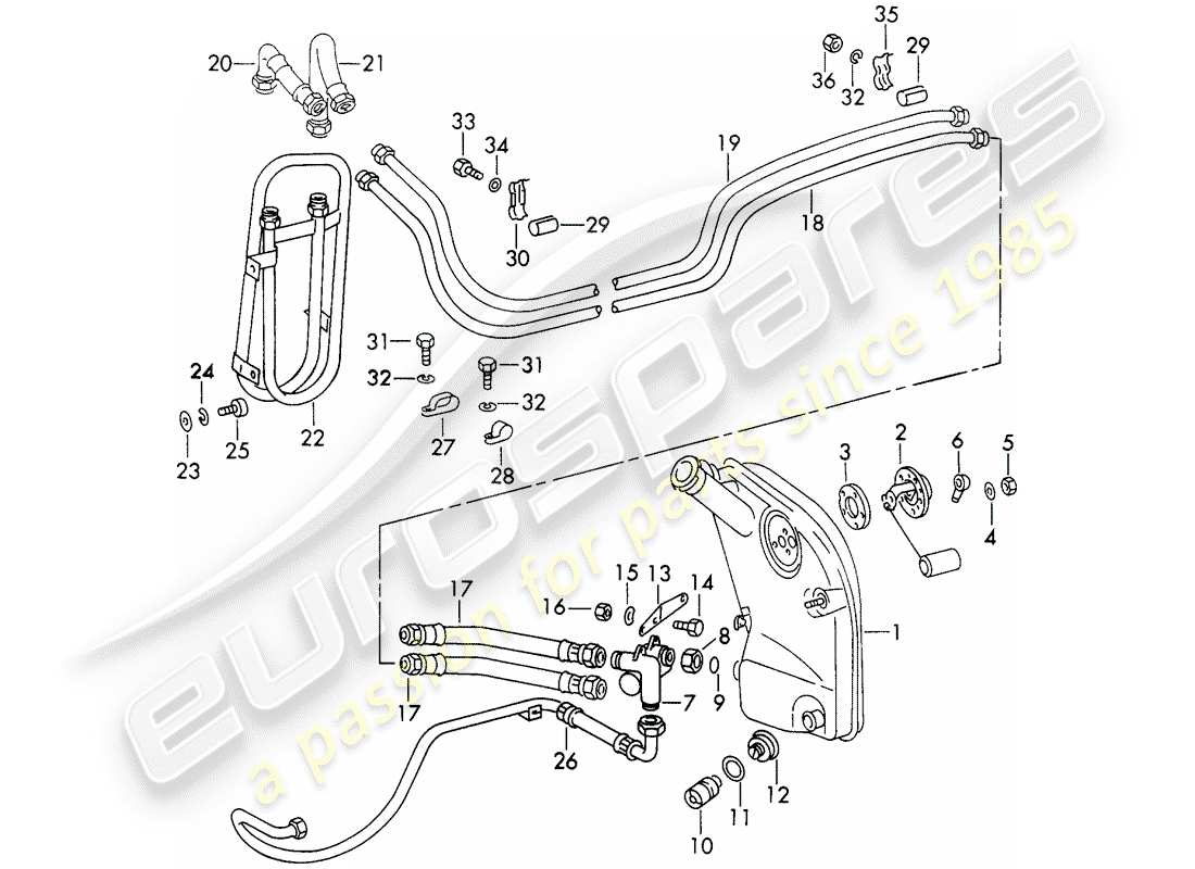 porsche 1973 (911) engine lubrication - auxiliary units - for - typ 911/53/63/83/88 - d - mj 1973>> part diagram
