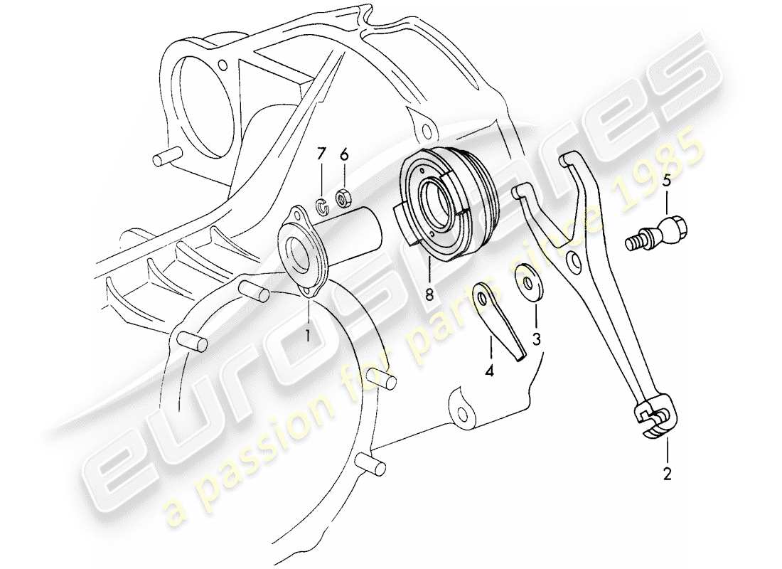 porsche 1972 (911) clutch release - d >> - mj 1971 part diagram