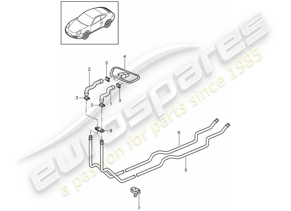 porsche 2010 (997-2) heating system 1 parts diagram