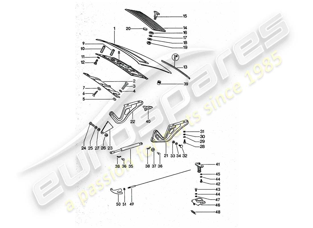 porsche 1976 (911 turbo) cover part diagram
