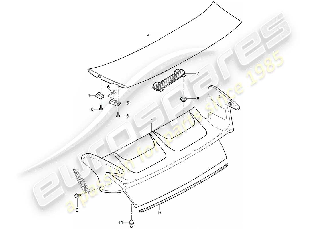 porsche 2006 (997-1) cover part diagram