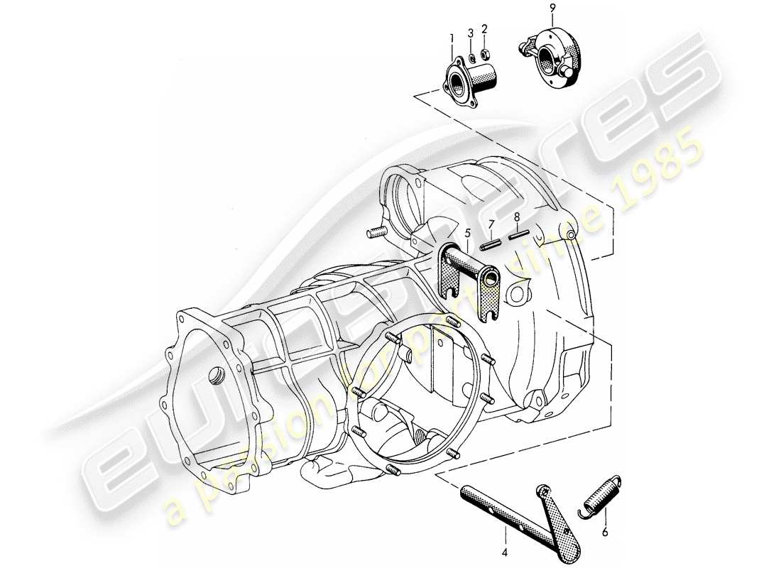 porsche 1963 (356b/356c) clutch release parts diagram