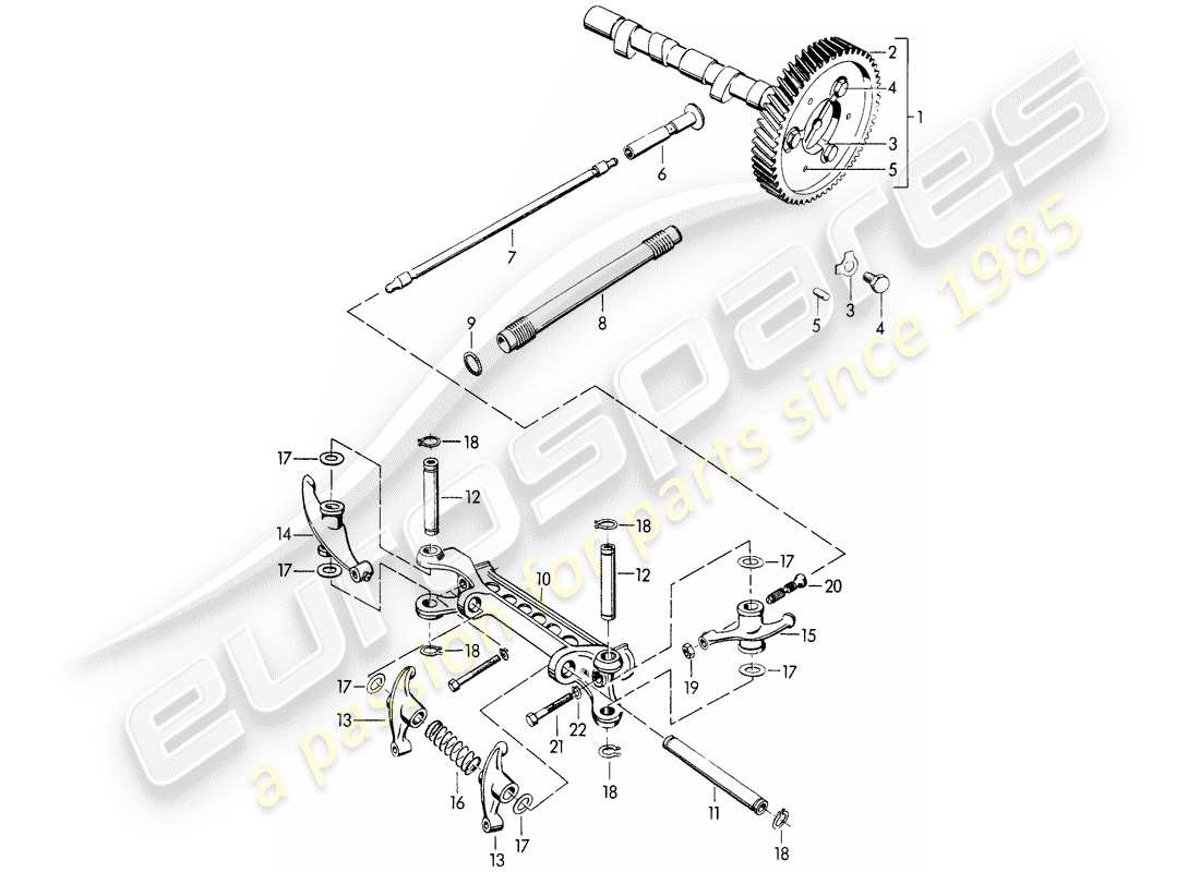 porsche 1963 (356b/356c) camshaft part diagram