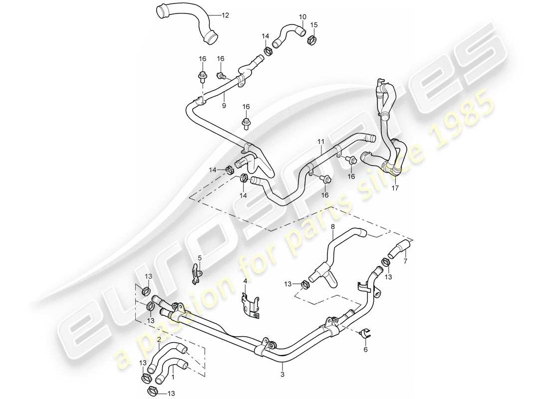 porsche 2008 (997-1) lines parts diagram