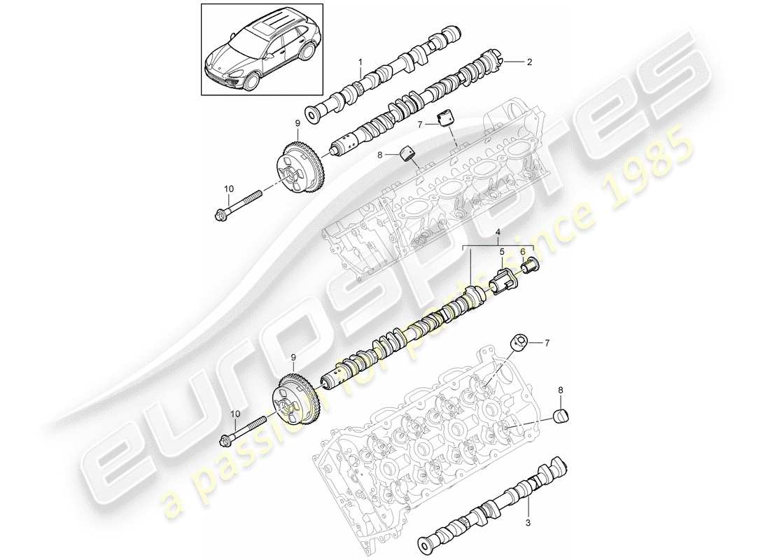 porsche 2014 (cayenne e2 92a) camshaft part diagram