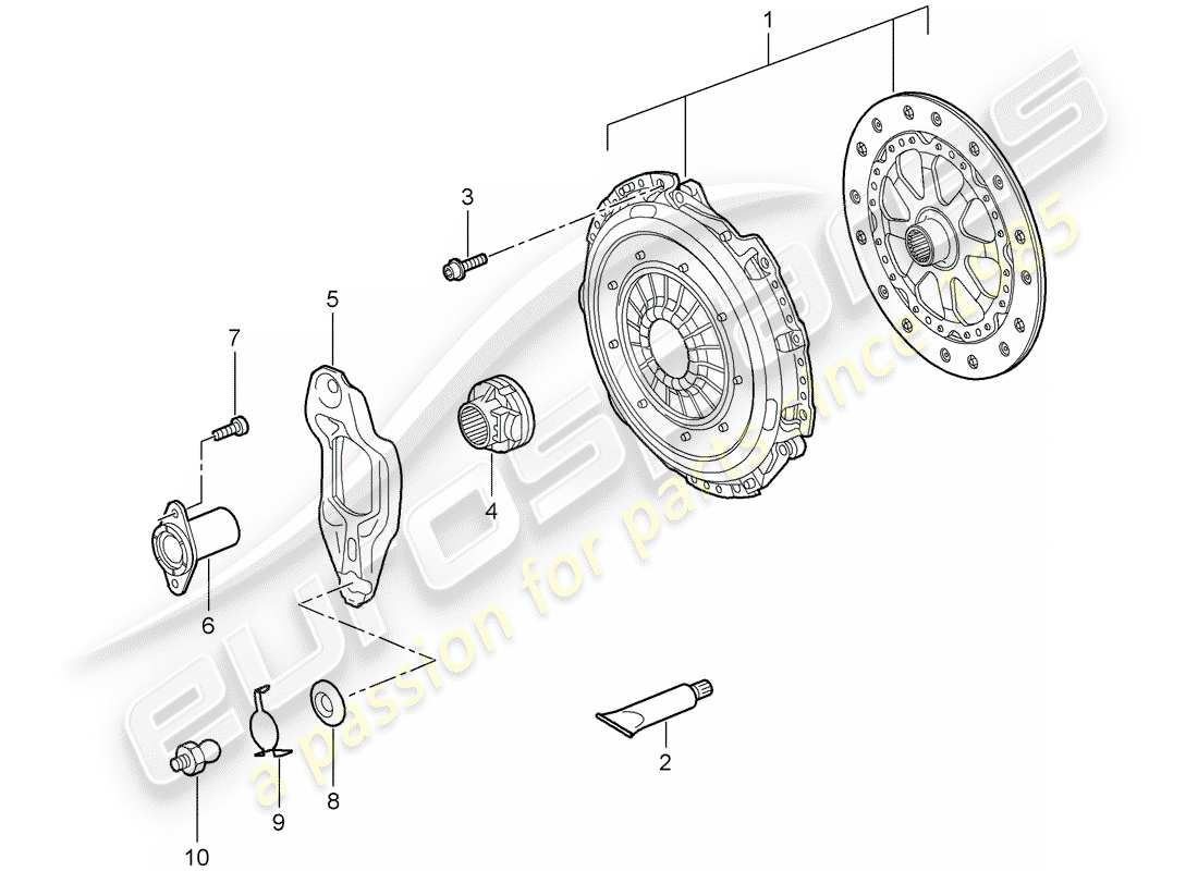 porsche 2008 (997-1) clutch part diagram