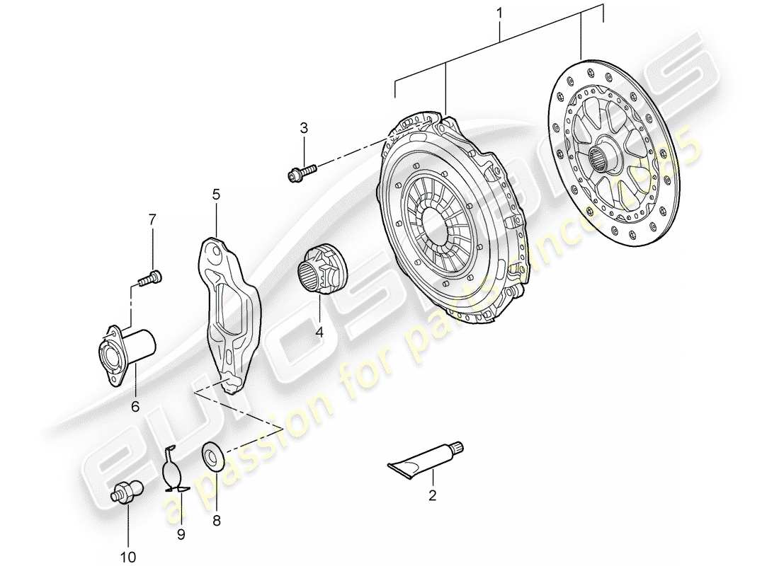 porsche 997 (2005) clutch parts diagram