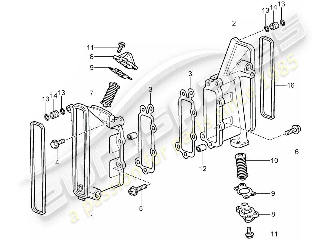 porsche 2007 (997-1 gt3) chain case parts diagram