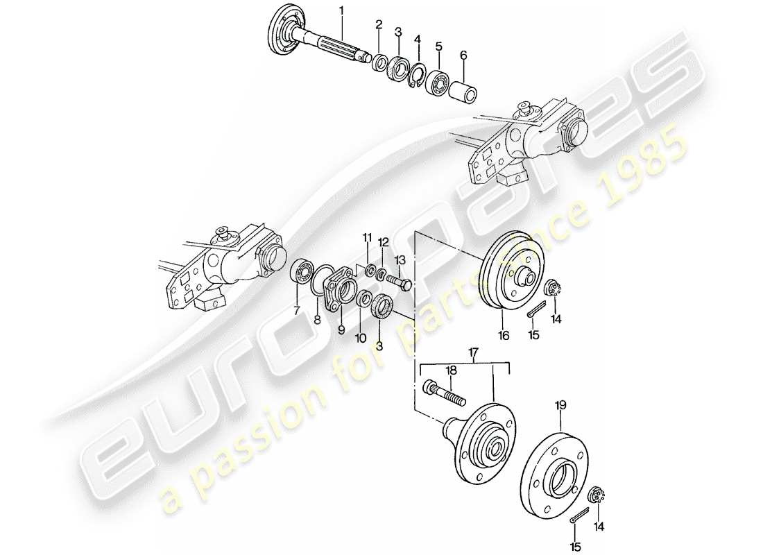 porsche 1982 (924) rear wheel shaft - lubricants part diagram