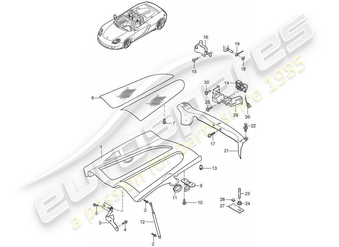 porsche 2004 (carrera gt) cover part diagram