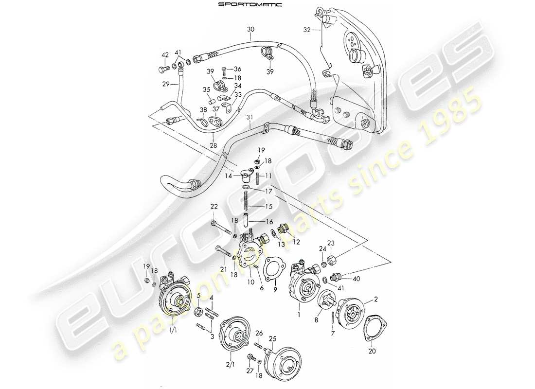 porsche 1971 (911) oil supply - for - torque converter - sportomatic - d >> - mj 1971 part diagram