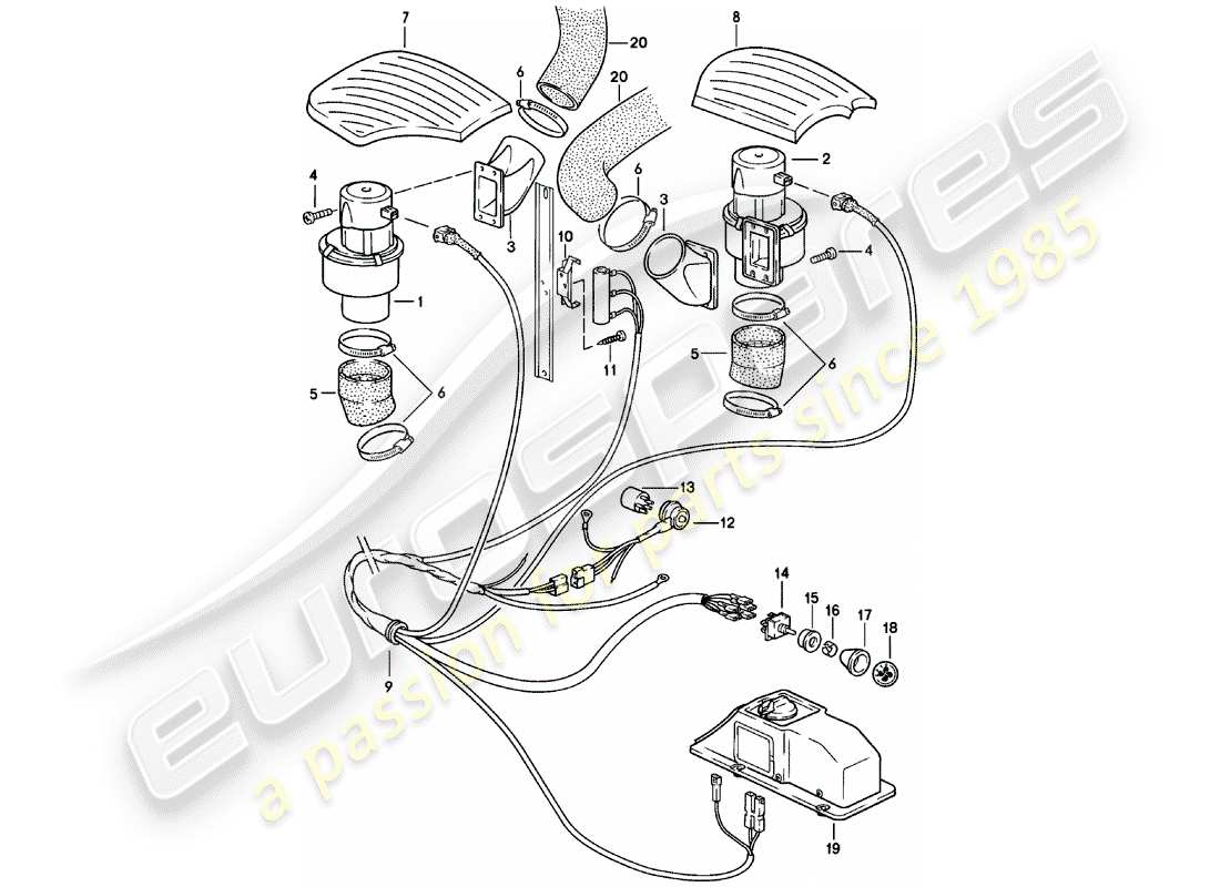 porsche 1981 (911) additional blower - d - mj 1983>> part diagram