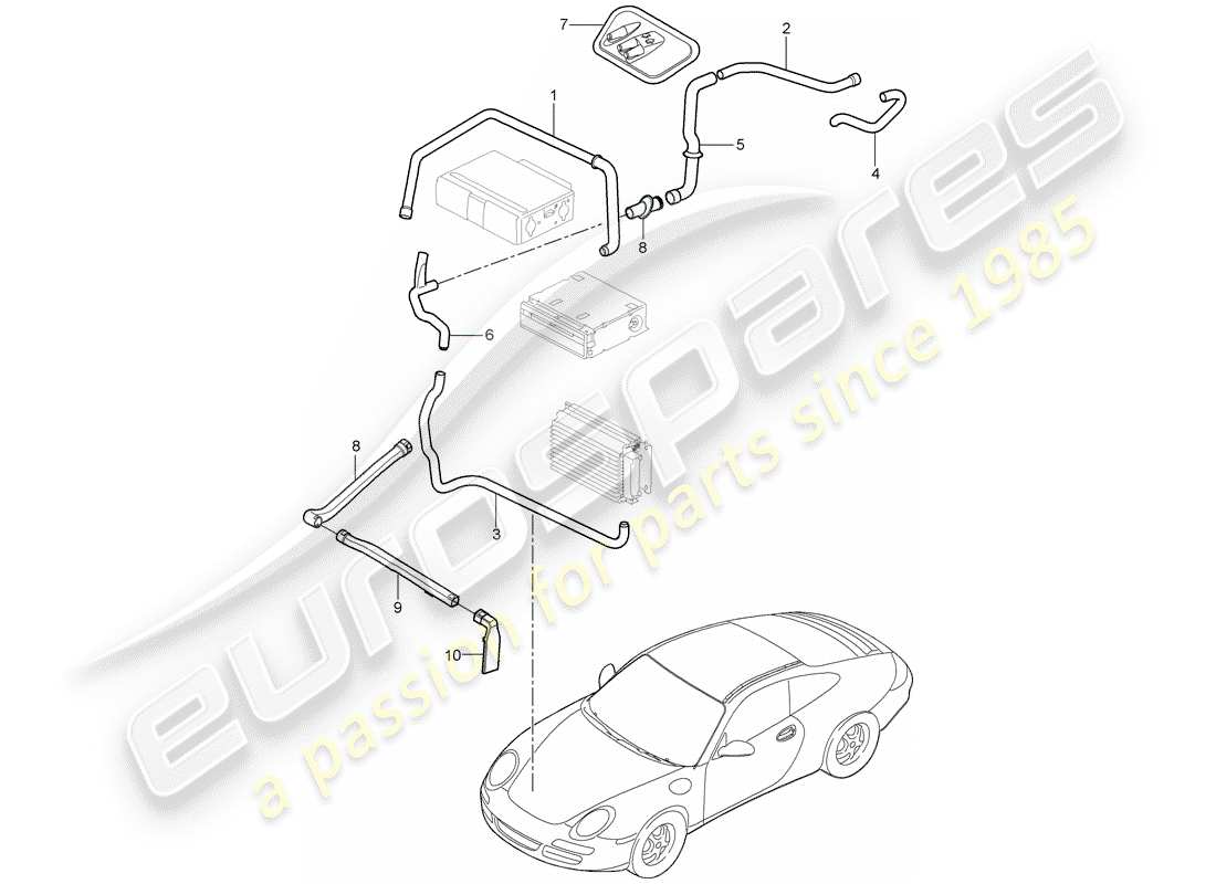 porsche 2005 (997-1) luggage compartment parts diagram