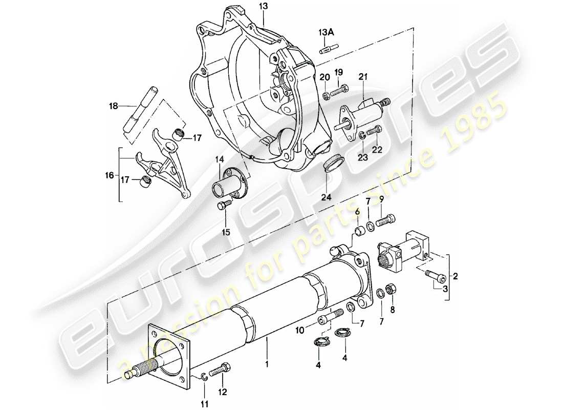 porsche 1981 (924) central tube - manual gearbox - g31.01/02/03 part diagram