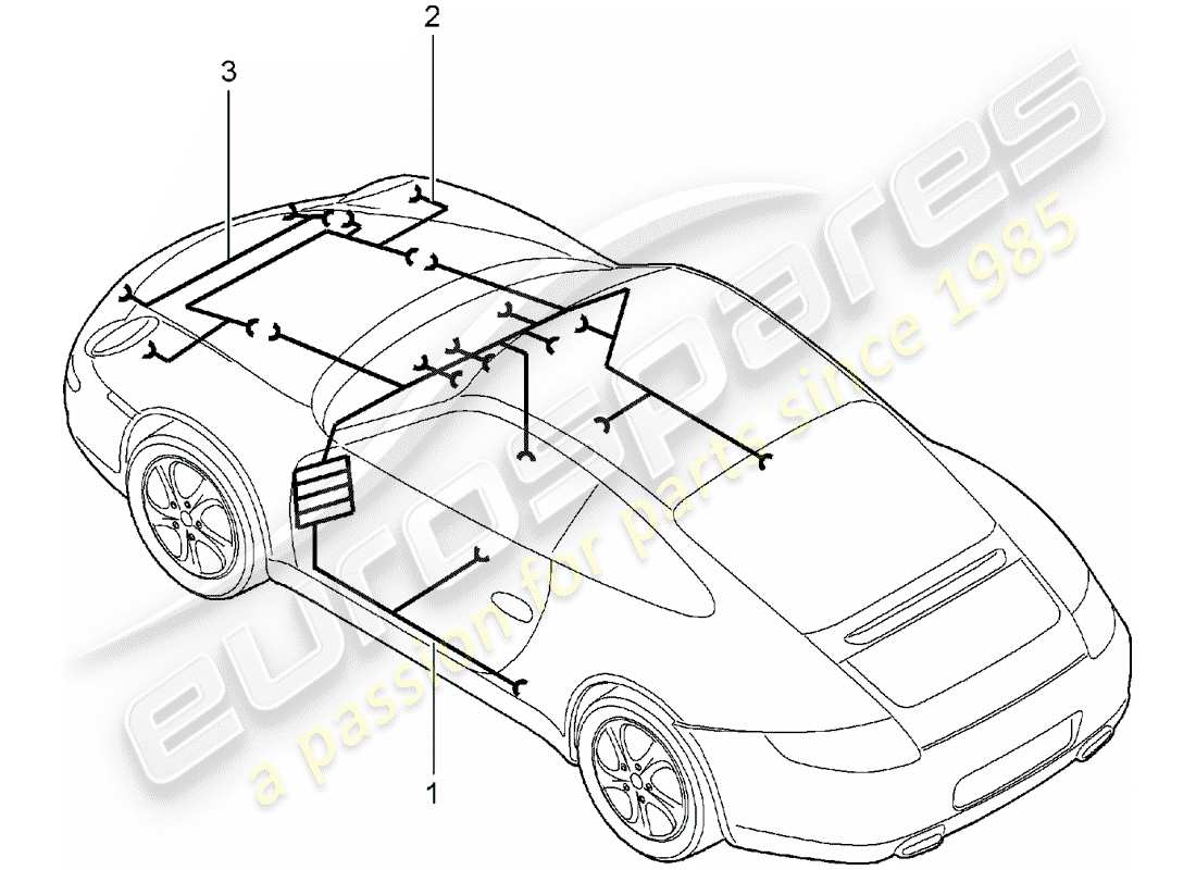 porsche 2008 (997-1) wiring harnesses parts diagram