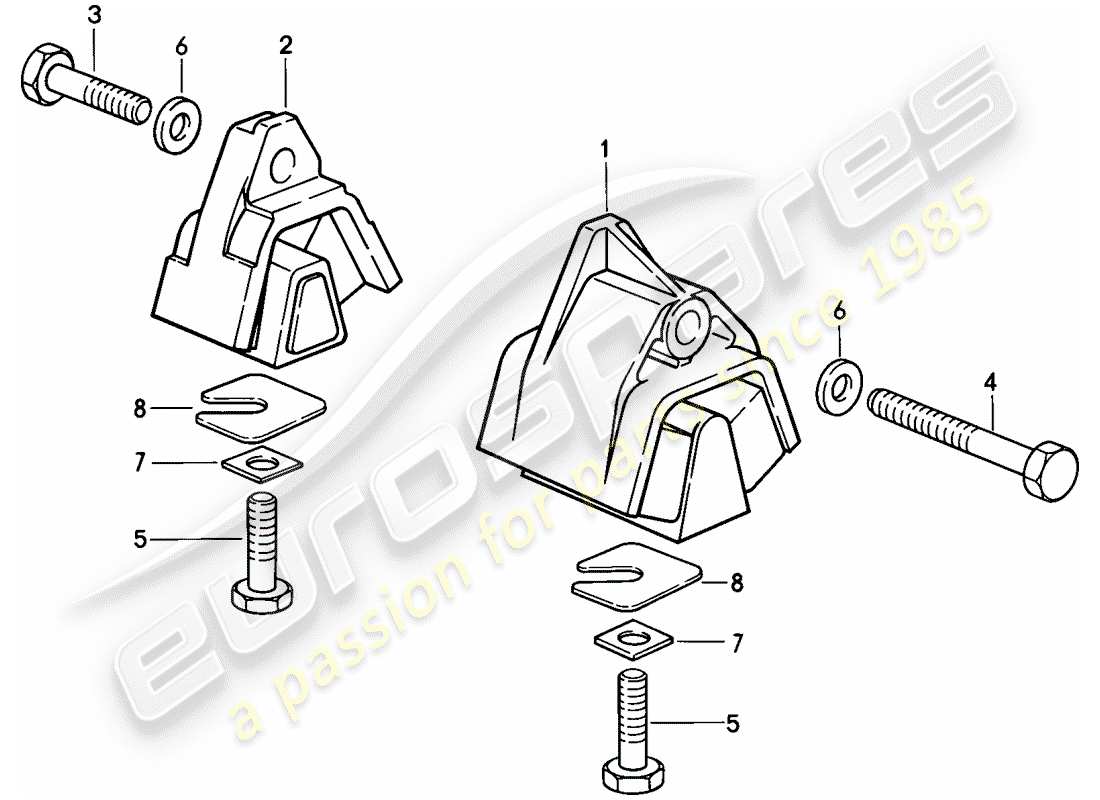 porsche 1981 (928) transmission suspension - automatic transmission part diagram