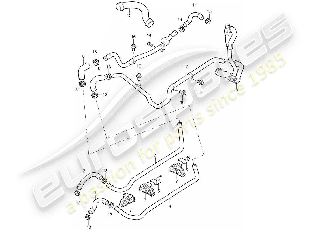 porsche 2007 (997-1) lines part diagram