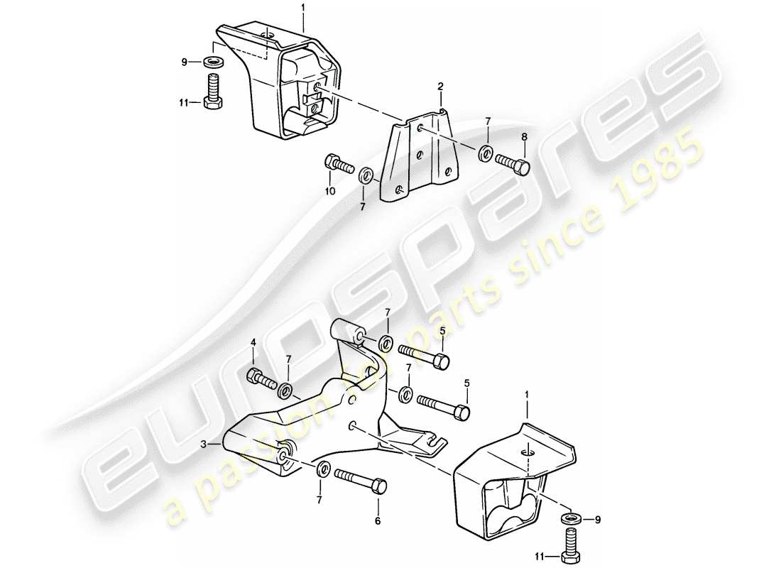 porsche 1986 (924s) transmission suspension - for - automatic transmission part diagram