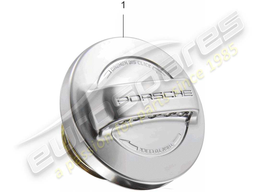 porsche classic accessories (2015) fuel tank cap - aluminium look part diagram