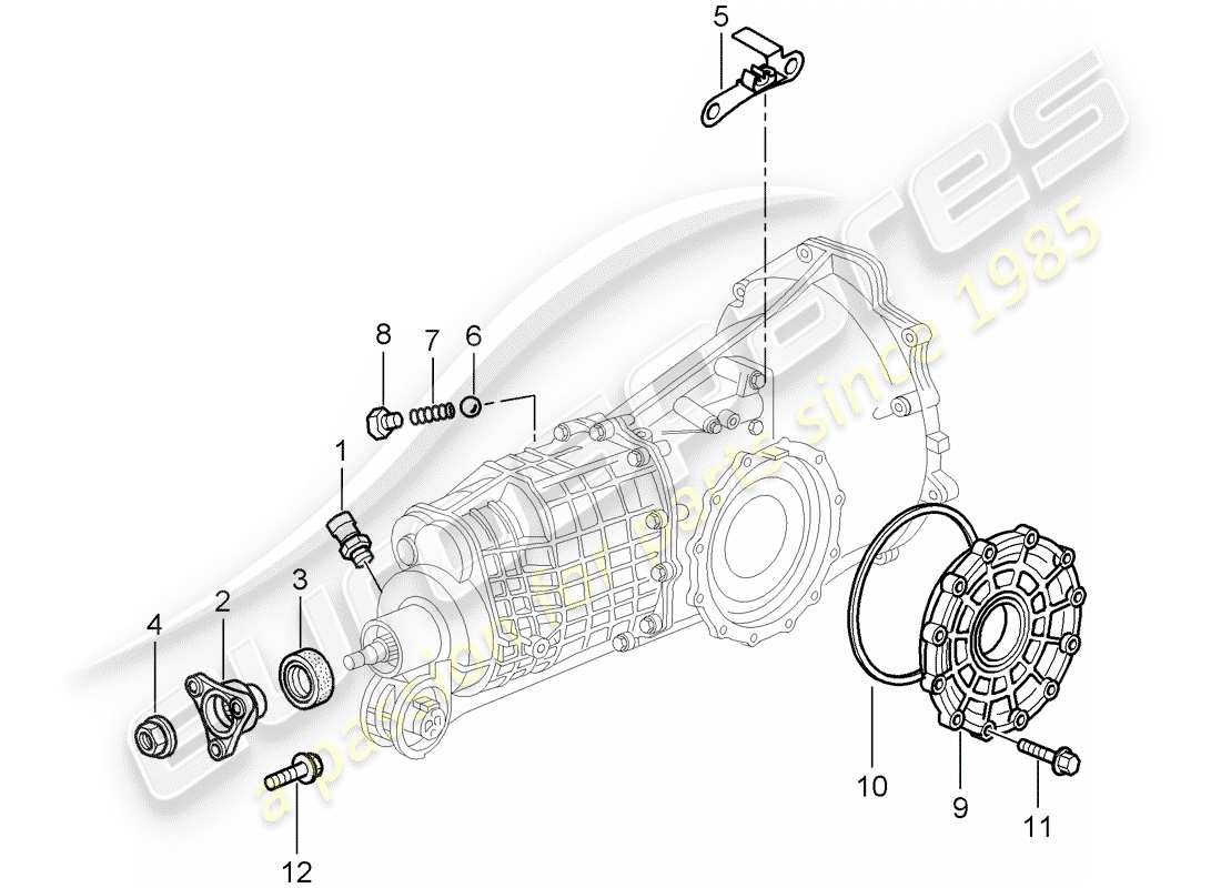 porsche 2005 (996) transmission - single parts parts diagram