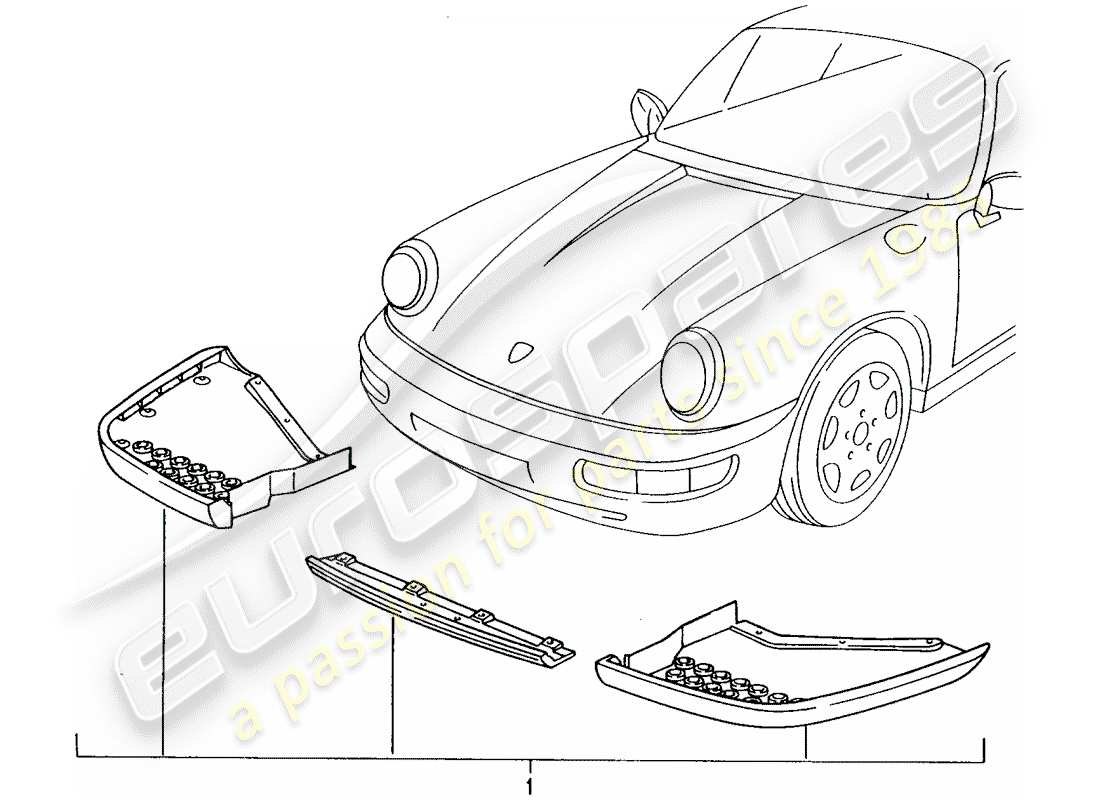 porsche 2011 (tequipment) front spoiler part diagram