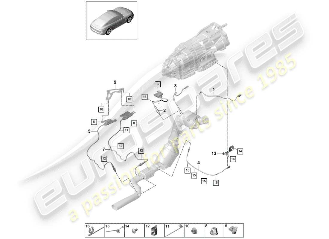 porsche 2019 (panamera 971-1) exhaust system part diagram
