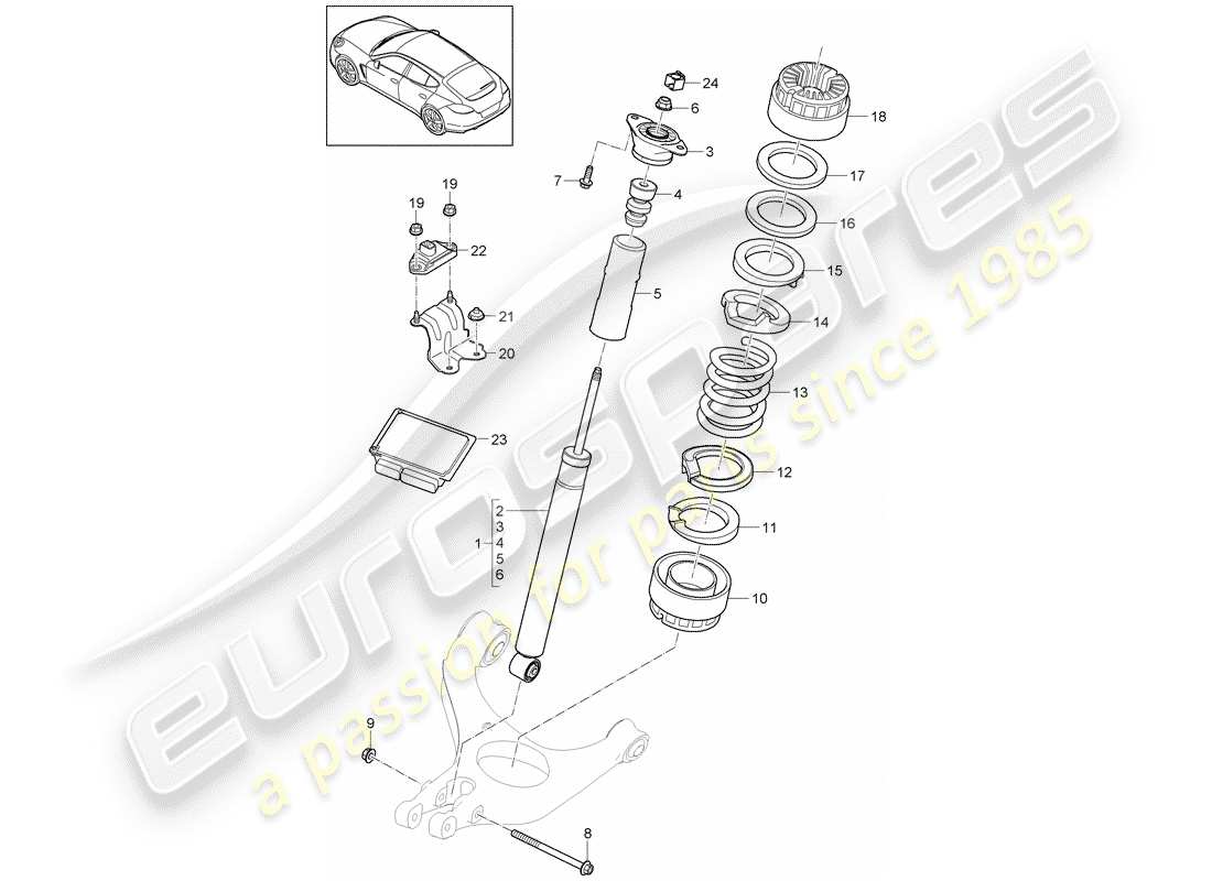 porsche panamera 970 (2013) suspension part diagram