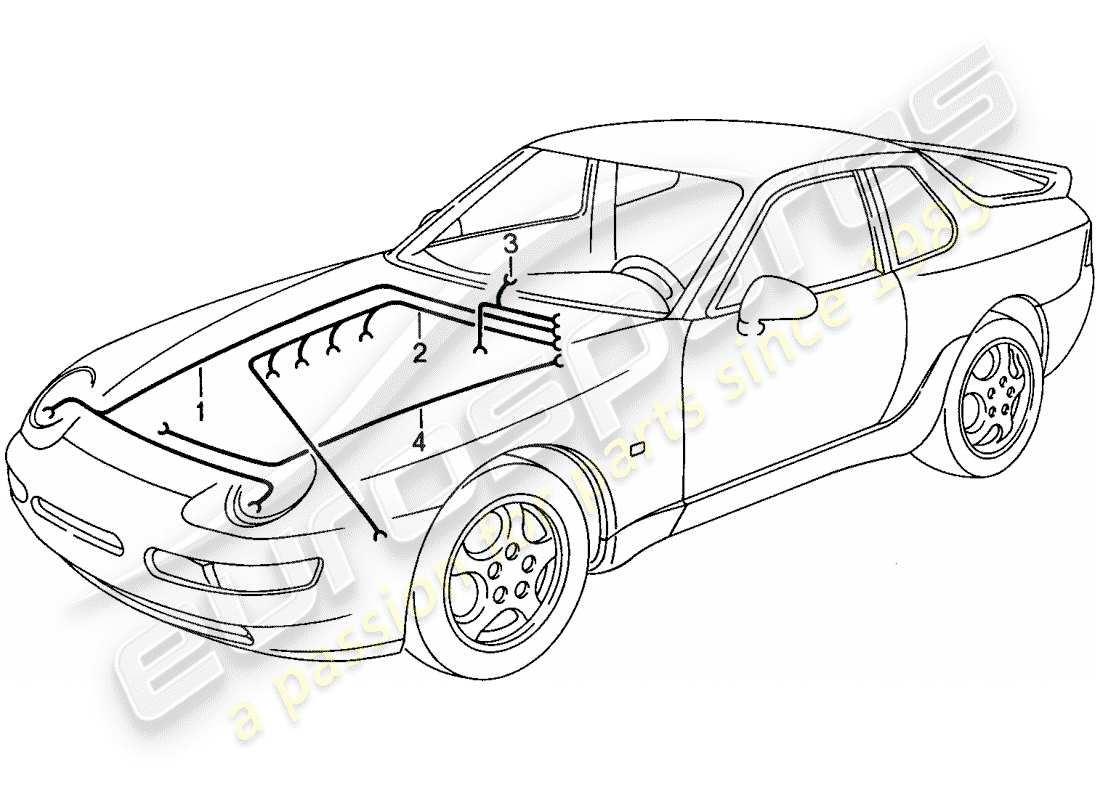 porsche 1994 (968) wiring harnesses - engine bay - heater - air conditioner part diagram