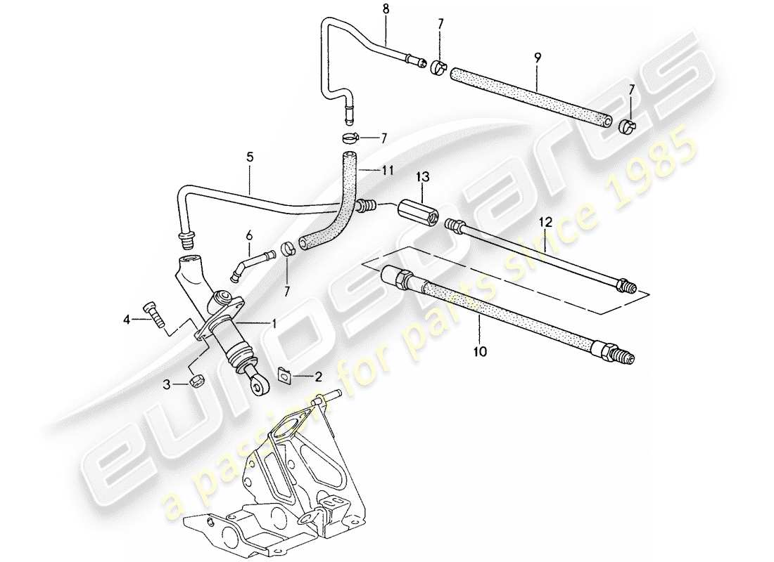 porsche 1996 (993) hydraulic clutch - operation - clutch master cylinder part diagram