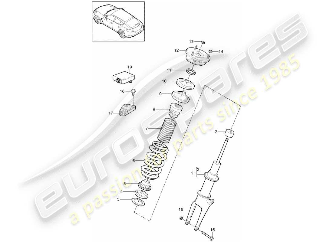 porsche panamera 970 (2013) suspension part diagram