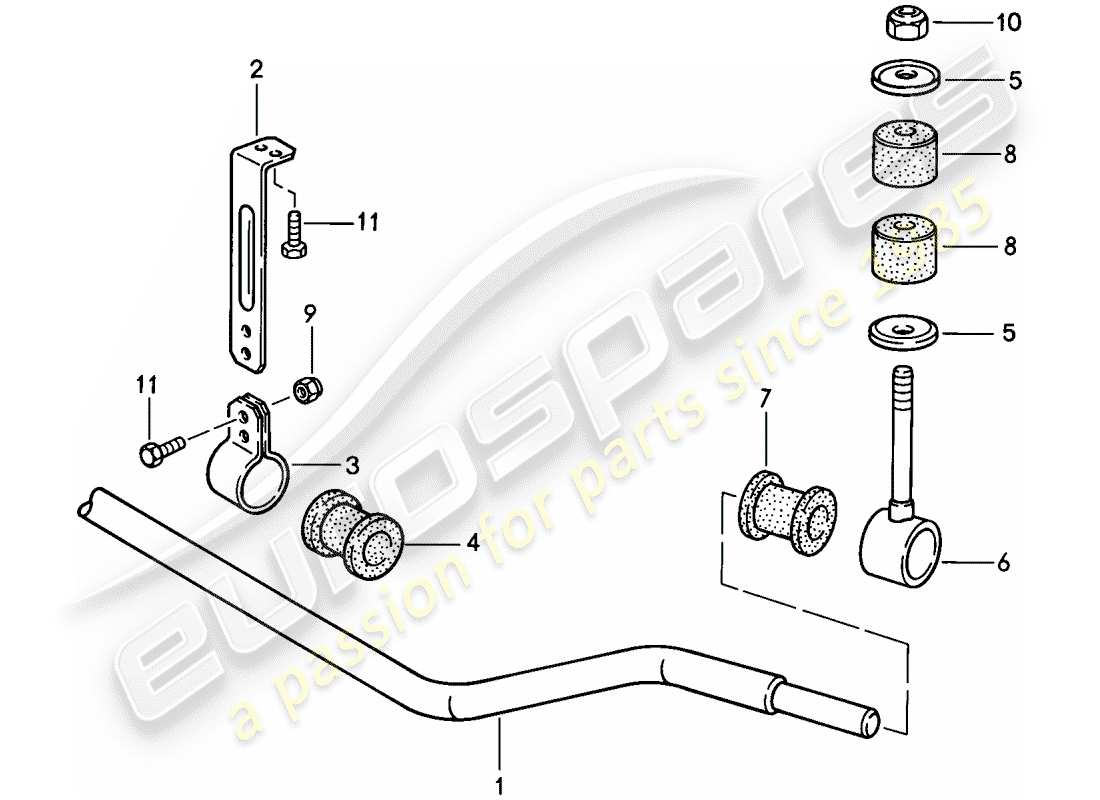 porsche 1986 (944) stabilizer parts diagram