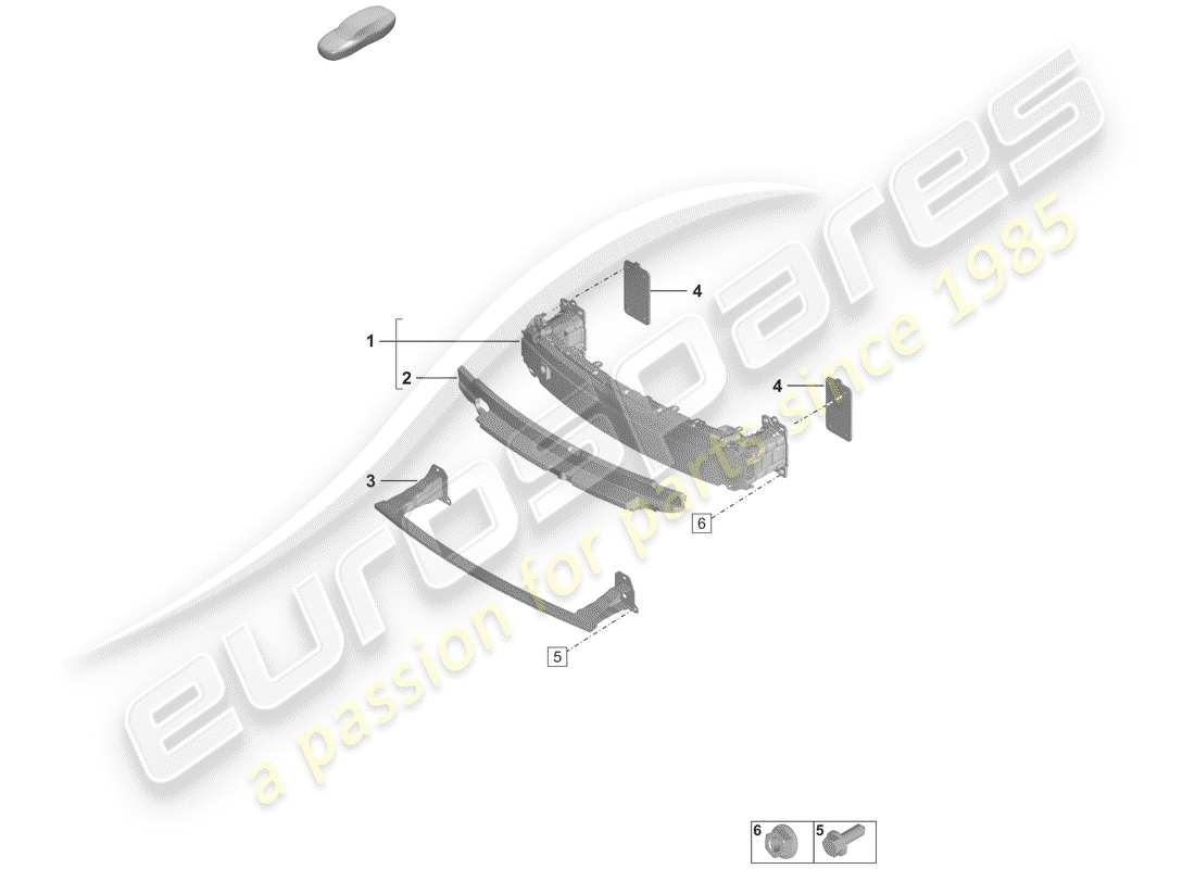 porsche 2020 (992-1) bumper bracket part diagram