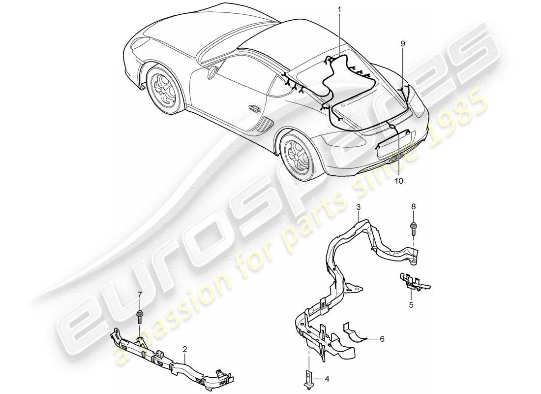 porsche 2006 (987 cayman) wiring harnesses part diagram