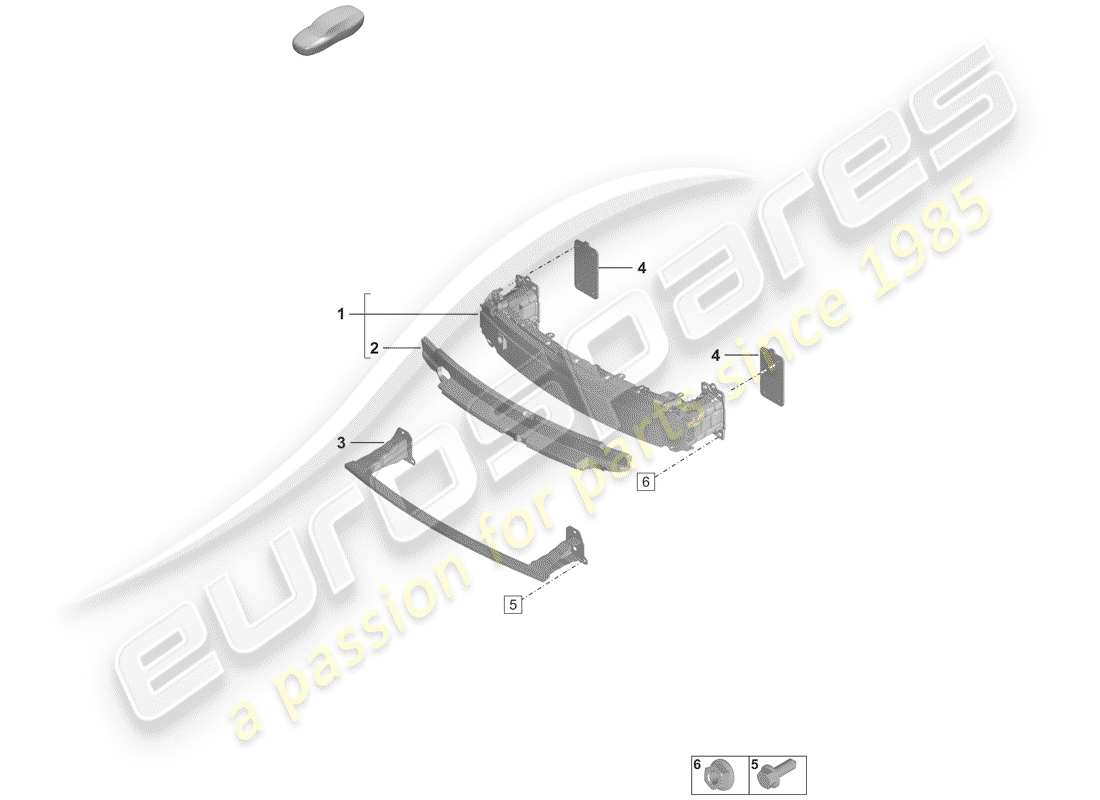 porsche 992 (2019) bumper bracket part diagram